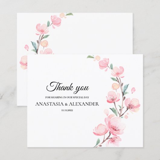 Budget Elegant Danke Karte. (Vorne/Hinten)