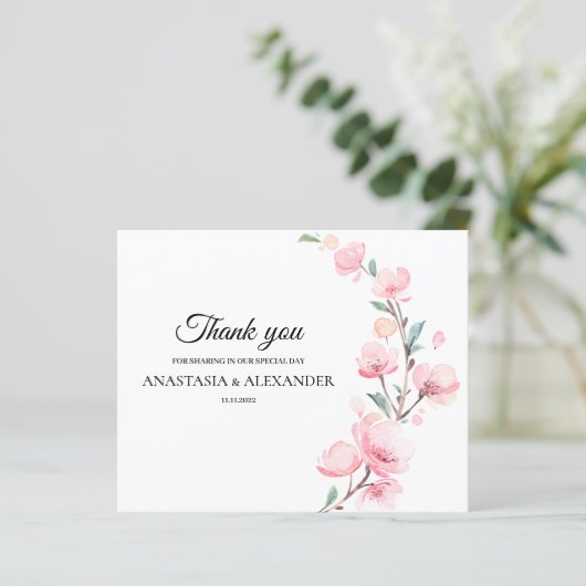 Budget Elegant Danke Karte. (Stehend Vorderseite)