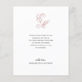 BUDGET Elegant Dusty Pink Monogram Photo Wedding (Rückseite)