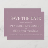 Budget Elegant Dusty Save the Date Lila Postkarte (Vorne/Hinten)