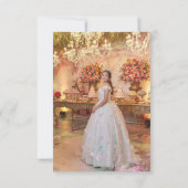 Budget Elegant Elfenbeinflora Foto Quinceañera Dankeskarte (Rückseite)