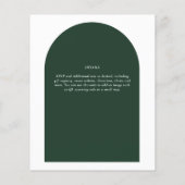 BUDGET Elegant Emerald Green Typografy Wedding (Rückseite)