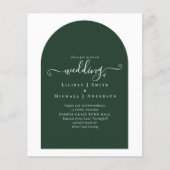 BUDGET Elegant Emerald Green Typografy Wedding (Vorderseite)