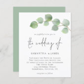 Budget Elegant Eucalyptus Wedding Einladung (Vorne/Hinten)