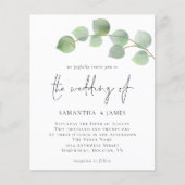 Budget Elegant Eucalyptus Wedding Einladung (Vorderseite)