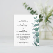 Budget Elegant Eucalyptus Wedding Einladung (Stehend Vorderseite)
