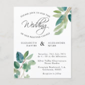 Budget Elegant Eukalyptus Greenerity Wedding Card (Vorderseite)