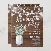 BUDGET Elegant Eukalyptus Grüne GRAD Einladung (Vorne/Hinten)