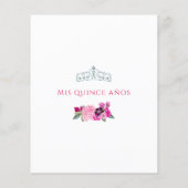 Budget Elegant Floral Quinceanera Einladungen (Rückseite)