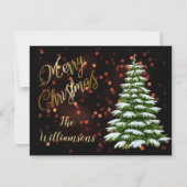 Budget Elegant Gold Black Tree Frohe Weihnachten (Vorderseite)