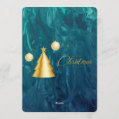 Budget Elegant Gold Coral Christmas 4 Photo  Einladung (Rückseite)