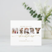 BUDGET Elegant Gold Frohe Weihnachtsfoto Collage (Stehend Vorderseite)