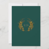 Budget Elegant Green Gold Monogram Wedding Einladu Dankeskarte (Rückseite)