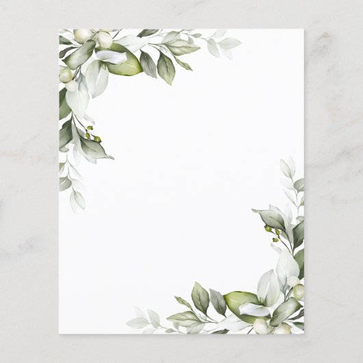 Budget Elegant Greenery Baby Shower Flyer (Rückseite)