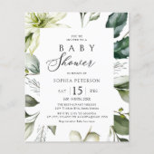 Budget Elegant Greenery Baby Shower Flyer (Vorderseite)