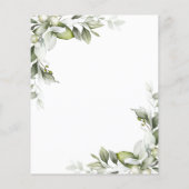 Budget Elegant Greenery Brautparty Flyer (Rückseite)