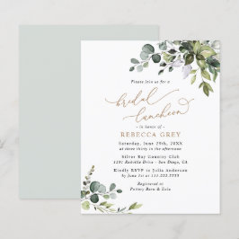 Budget Elegant Greenery Bridal Luncheon Einladung