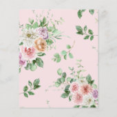 Budget Elegant Greenery Floral Wedding Einladung (Rückseite)