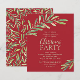 Budget Elegant Grün Weihnachten Party Einladung