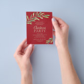 Budget Elegant Grün Weihnachten Party Einladung Flyer (Gruppe)