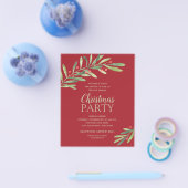 Budget Elegant Grün Weihnachten Party Einladung Flyer (Einzeln)