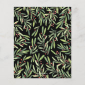 Budget Elegant Grün Weihnachten Schwarze Einladung (Rückseite)