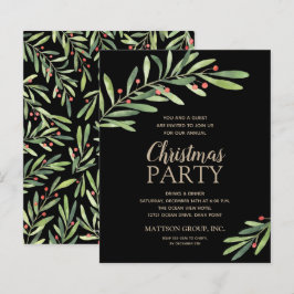 Budget Elegant Grün Weihnachten Schwarze Einladung