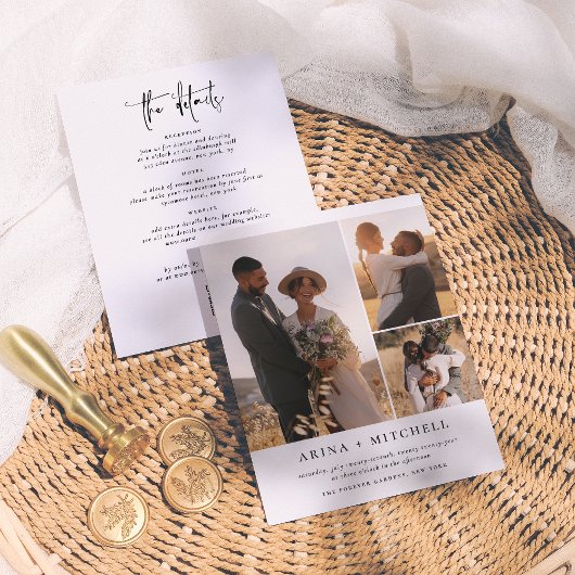 Budget Elegant in einem QR Code 3 Foto Hochzeit