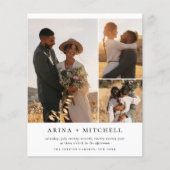 Budget Elegant in einem QR Code 3 Foto Hochzeit (Vorderseite)