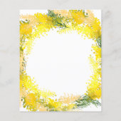 Budget Elegant Mimosa Floral Wedding Einladung (Rückseite)