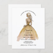 Budget Elegant Minimalistisch Sweet 16 Einladung (Vorne/Hinten)