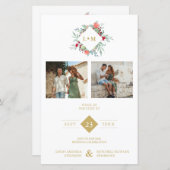 Budget Elegant Modern Initials Floral 2 Photos (Vorne/Hinten)