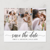 Budget Elegant Modernes Save the Date 3 Foto Flyer (Vorne)