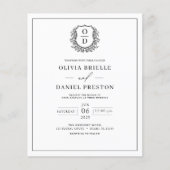 Budget Elegant Monogram Elegant Wedding Einladung (Vorderseite)