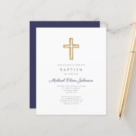 Budget Elegant Navy Blue Cross Boy Taufe
