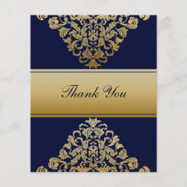 Budget Elegant Navy Gold Hochzeit Dankeschön Karte