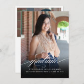 Budget Elegant Overlay Script-Foto-Abschluss Mitteilungskarte (Vorne/Hinten)