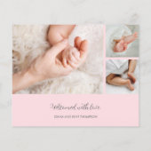 Budget Elegant Photo Collage Birth Announcement (Rückseite)