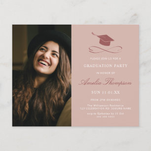 Budget Elegant Pink Foto Graduation Party Grad