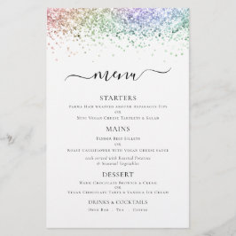 Budget Elegant Rainbow Glitzer Wedding Menu
