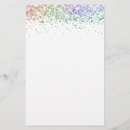 Budget Elegant Rainbow Glitzer Wedding Menu (Rückseite)