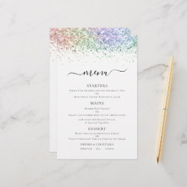 Budget Elegant Rainbow Glitzer Wedding Menu