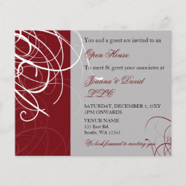 Budget Elegant Red Gray Corporate Party Einladung