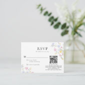 Budget Elegant Rococo Floral Crest Wedding QR Code Begleitkarte (Stehend Vorderseite)