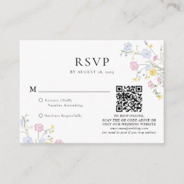 Budget Elegant Rococo Floral Crest Wedding QR Code Begleitkarte