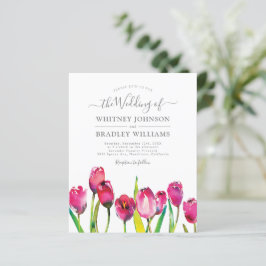 Budget Elegant Rosa Tulip Hochzeit Einladungen