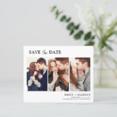 Budget Elegant Save the Date 3 Foto Einladungen (Stehend Vorderseite)