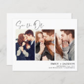 Budget Elegant Save the Date 3 Foto Einladungen (Vorne/Hinten)