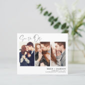 Budget Elegant Save the Date 3 Foto Einladungen (Stehend Vorderseite)