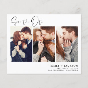 Budget Elegant Save the Date 3 Foto Einladungen